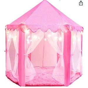 Princess Tent for Kids Tent - 55" X 53" w/Led Star Lights | Missing pink carpet